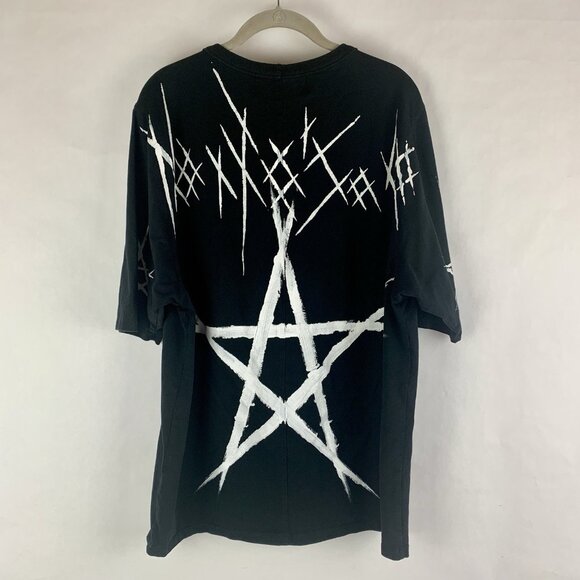 SMFK Tagged Shirt Tee Tshirt Black Streetwear Graffiti Designer Men’s Medium - Picture 1 of 11